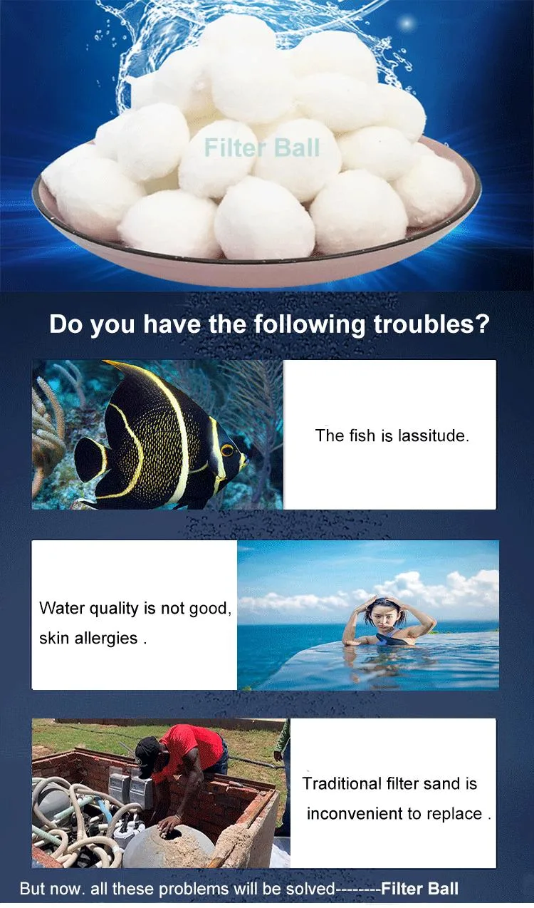 Water Treatment Aquarium Fish Tank Filtration Media Bio Filter Balls Fiber Ball Filter Media