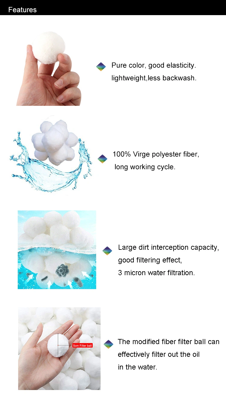 Induetrial Water Filtration Pool 700g Filter Balls Fiber Ball Filter Media